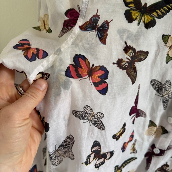 Equipment Femme Silk & Cotton Butterfly Button Down Shirt Small - Picture 2 of 10